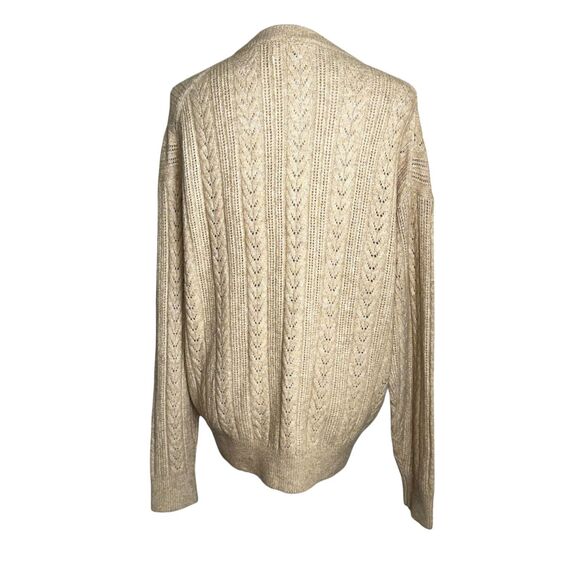 Wilfred x Aritzia Wool Cashmere Knit Cardigan Cozy Neutral Scandi Sweater Large - Picture 3 of 9